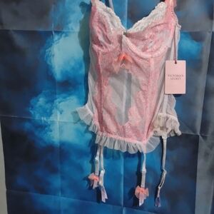 NWT Victoria's Secret Pink and Grey Lace Chemise